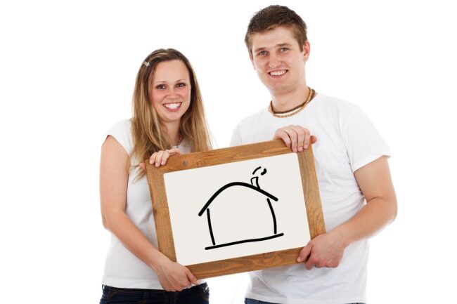 couple buying a house